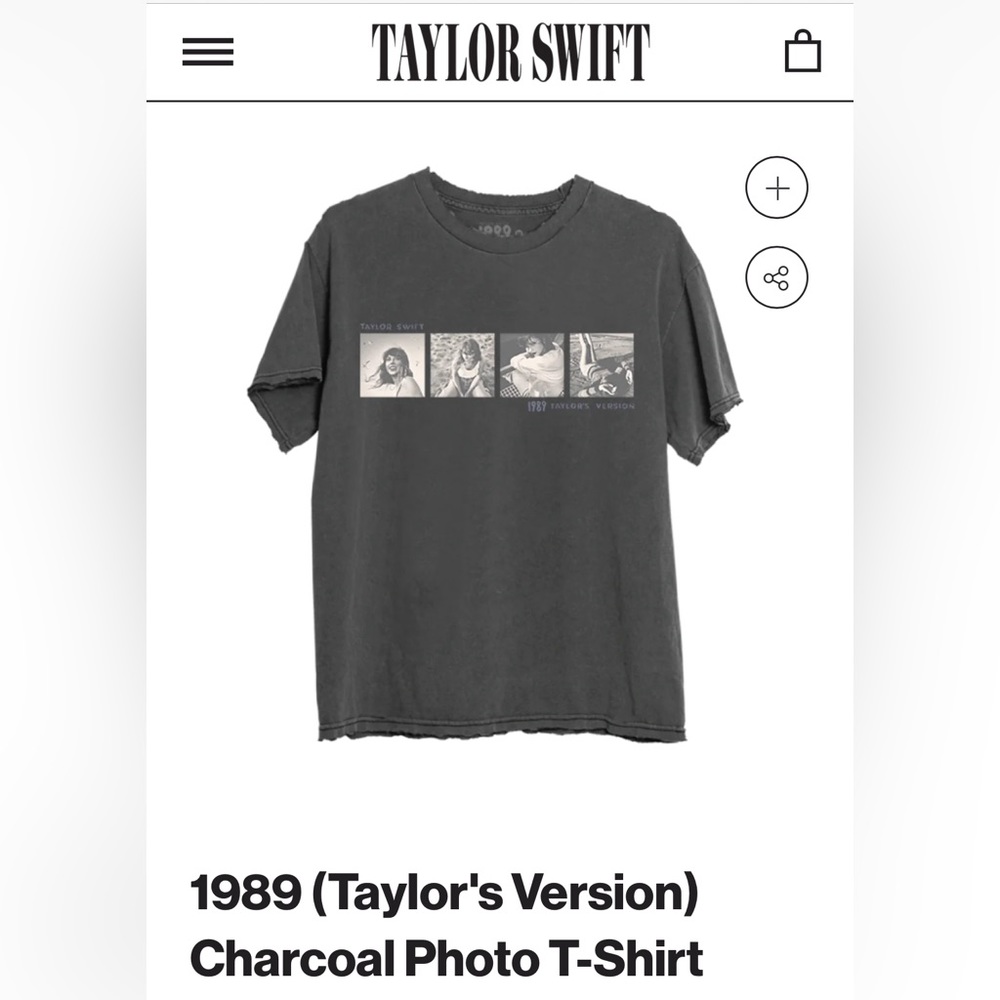 NWT Taylor Swift 1989 Charcoal Photo Tee